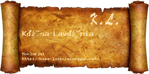 Kása Lavínia névjegykártya